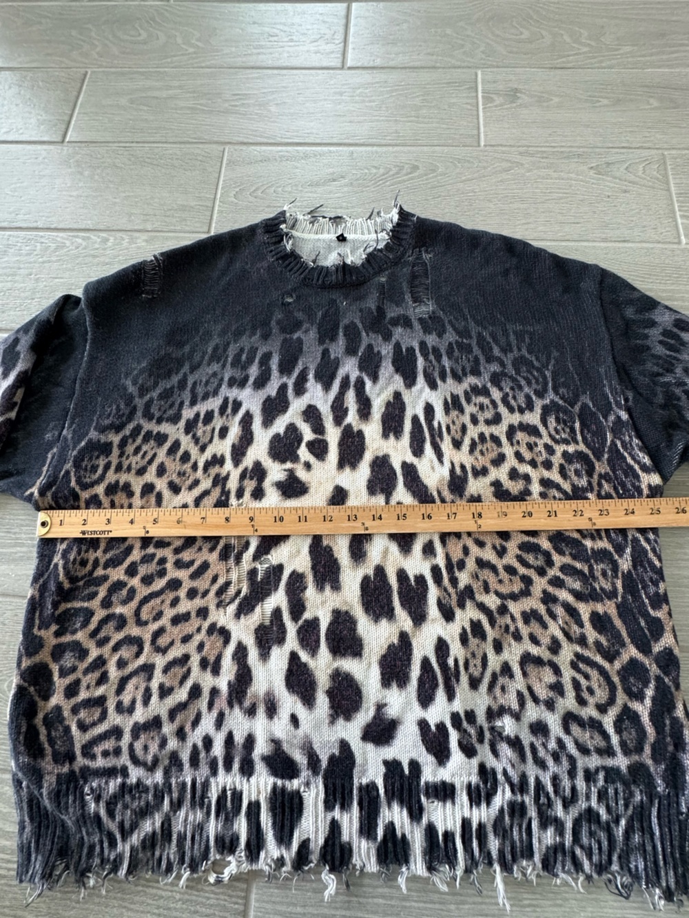 R13 100% Cotton Oversized Sweater in Faded Leopard Print Size Small VGUC - Picture 11 of 11